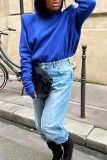 Tops blancs décontractés basiques à col à capuche