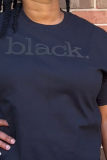 T-shirts noirs à col en V et imprimé Street