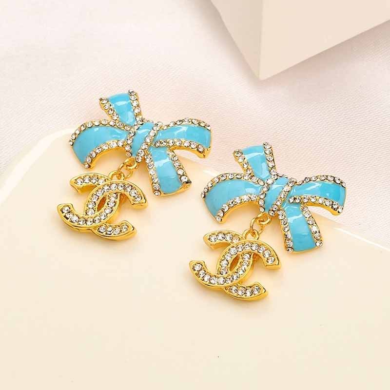 

Blue Daily Geometric Patchwork Rhinestone Earrings