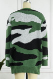 Prendas de abrigo de patchwork con estampado de camuflaje con estampado casual verde