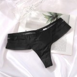 Calcinhas femininas femininas de cintura baixa preta sexy de seda sólida