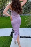 Vestidos saia única de alças finas roxo sexy sexy sem costas
