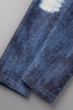 Water Blue Sportswear Print Patchwork