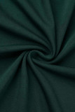 Bläck Grön Sexig Solid Patchwork Fjädrar V Neck Aftonklänning Klänningar