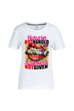 Witte Street Lips T-shirts met letter O-hals