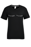 Svarta T-shirts med bokstaven O-hals för dagligt tryck