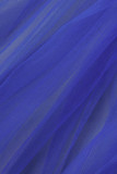 Синее повседневное платье с принтом в стиле пэчворк и круглым вырезом Платья Платья