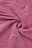 Vestiti dal vestito dall'imbracatura del colletto quadrato senza schienale solido rosa