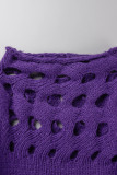 Фиолетовые сексуальные сплошные выдолбленные лоскутные платья с юбкой-карандашом на половину водолазки