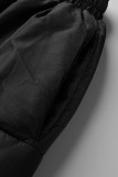 Темно-коричневые повседневные уличные однотонные однотонные однотонные брюки с высокой талией в стиле пэчворк