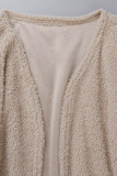 Blanco casual sólido patchwork cuello cárdigan manga larga tres piezas