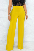 Однотонные однотонные брюки с высокой талией и динамиком Yellow Street в стиле пэчворк