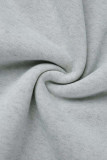 Witte casual effen patchwork O-hals, twee stukken met lange mouwen