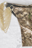 Snake Print Sexigt tryck Bandage Patchwork Badkläder