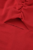 Кофейные сексуальные однотонные выдолбленные лоскутные платья на тонких бретельках с юбкой в ​​один шаг