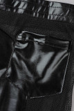 Черный сексуальный пэчворк, прозрачный, с круглым вырезом, с длинным рукавом, из двух частей