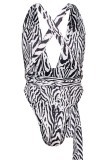 Costumi da bagno senza schienale fasciatura stampa sexy Zebra (con imbottiture)