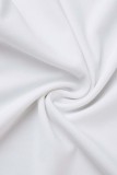 Tweedelige witte casual patchwork O-hals met lange mouwen