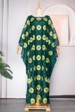 Green Casual Embroidery Patchwork O Neck Plus Size Two Pieces