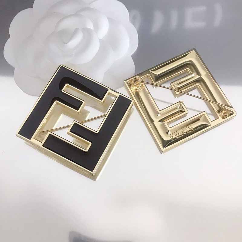 

Black Elegant Letter Patchwork Brooch