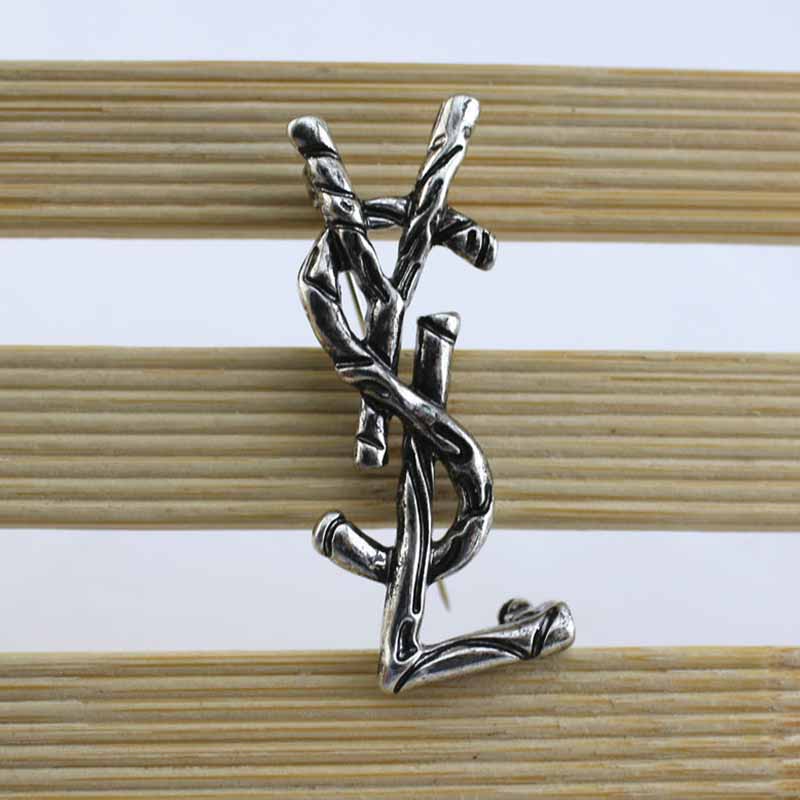 

Silver Elegant Letter Patchwork Brooch