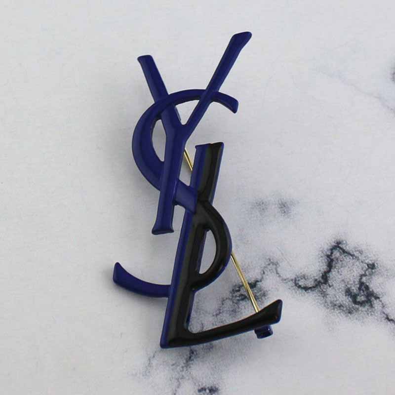 

Blue Elegant Letter Patchwork Brooch
