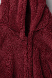 Tute regolari con colletto con cappuccio patchwork tinta unita casual rosso anguria