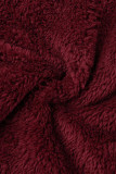 Combinaisons casual living solide patchwork col à capuche régulier rose rouge