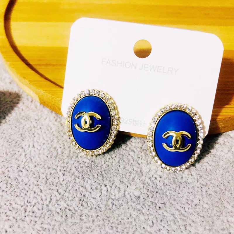 

Blue Elegant Geometric Rhinestone Earrings