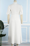 White Party Solid Bandage Half A Turtleneck Cake Jupe Robes
