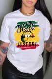 Zwarte Daily Lips bedrukte patchwork T-shirts met ronde hals