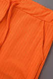 Cardigan patchwork tinta unita rosso mandarino collo manica lunga tre pezzi