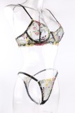 Skin Color Sexy Embroidery Patchwork See-through Backless Lingerie