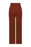 Rosso-marrone Casual Solid Basic Regular Vita alta Pantaloni tinta unita convenzionali
