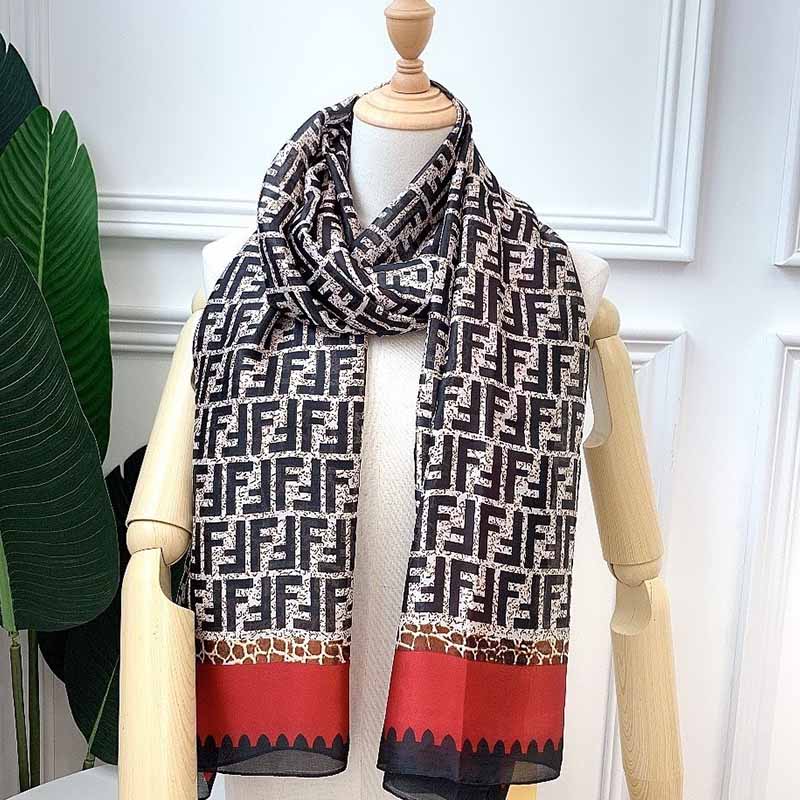 

Red Casual Letter Patchwork Scarf