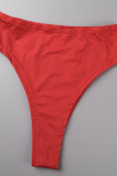 Rode sexy patchwork hete boren uitgeholde doorzichtige halve coltrui jurken met lange mouwen