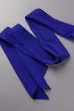 Colorido Azul Casual Sólido Patchwork Cuello en V Tallas grandes Tops