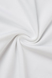 Белые сексуальные однотонные облегающие комбинезоны с квадратным воротником в стиле пэчворк