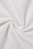 Blusas brancas com estampa casual patchwork decote em V tamanho grande