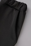 ヒョウ柄 カジュアル プリント パッチワーク フード付き 襟 長袖 ツーピース