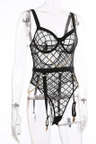 Black Sexy Solid Patchwork See-through Chains Valentines Day Lingerie