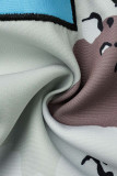 Khaki Casual Street Print Patchwork Buckle Turndown Collar Outerwear