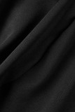 Robes de robe irrégulières à col en V et dos nu en patchwork noir sexy