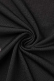 Robes de jupe crayon noires à imprimé sexy sur l'épaule