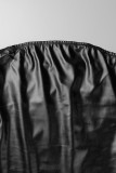 Черные сексуальные однотонные лоскутные платья без бретелек с юбкой-карандашом