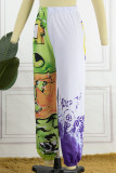 Pantalón Estampado Casual Básico Regular Estampado Completo Convencional Multicolor