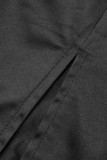 Robes droites noires élégantes à col roulé en patchwork uni