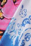 Flerfärgat Casual Print Basic Vanliga konventionella byxor med heltryck