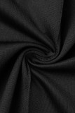 Correntes de patchwork sólido casual moda preta meia gola alta macacões regulares