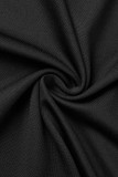Robes de jupe crayon à col carré transparent en patchwork solide noir sexy